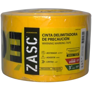 CINTA DE PRECAUCION AMARILLA 3″ X 200MTS ZASC