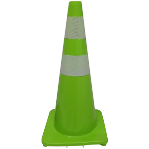CONO VERDE DE 27″ CON DOBLE CINTA REFLECTIVA